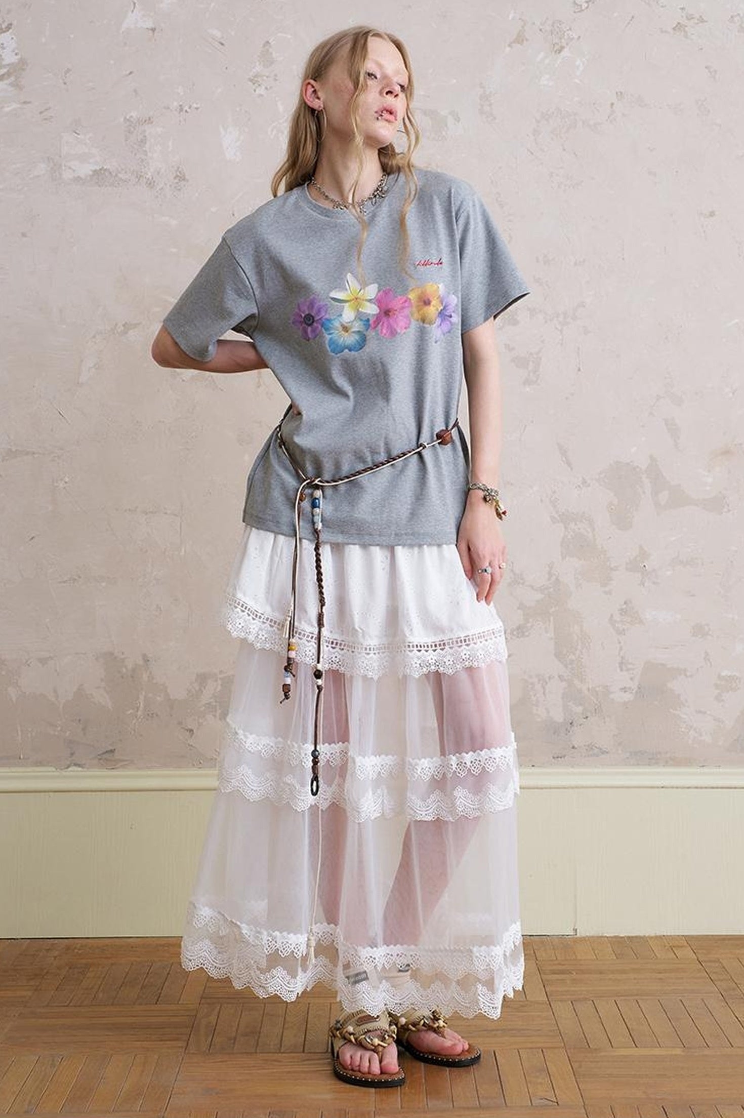 DIDDI MODA Floral Cutout Crop Top With Drawstring Waist Matching Shorts Pants Set