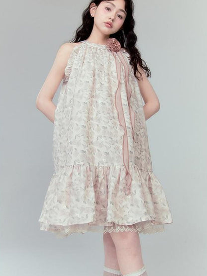 DIDDI MODA Floral Illusion Halter Dress