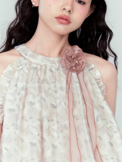 DIDDI MODA Floral Illusion Halter Dress
