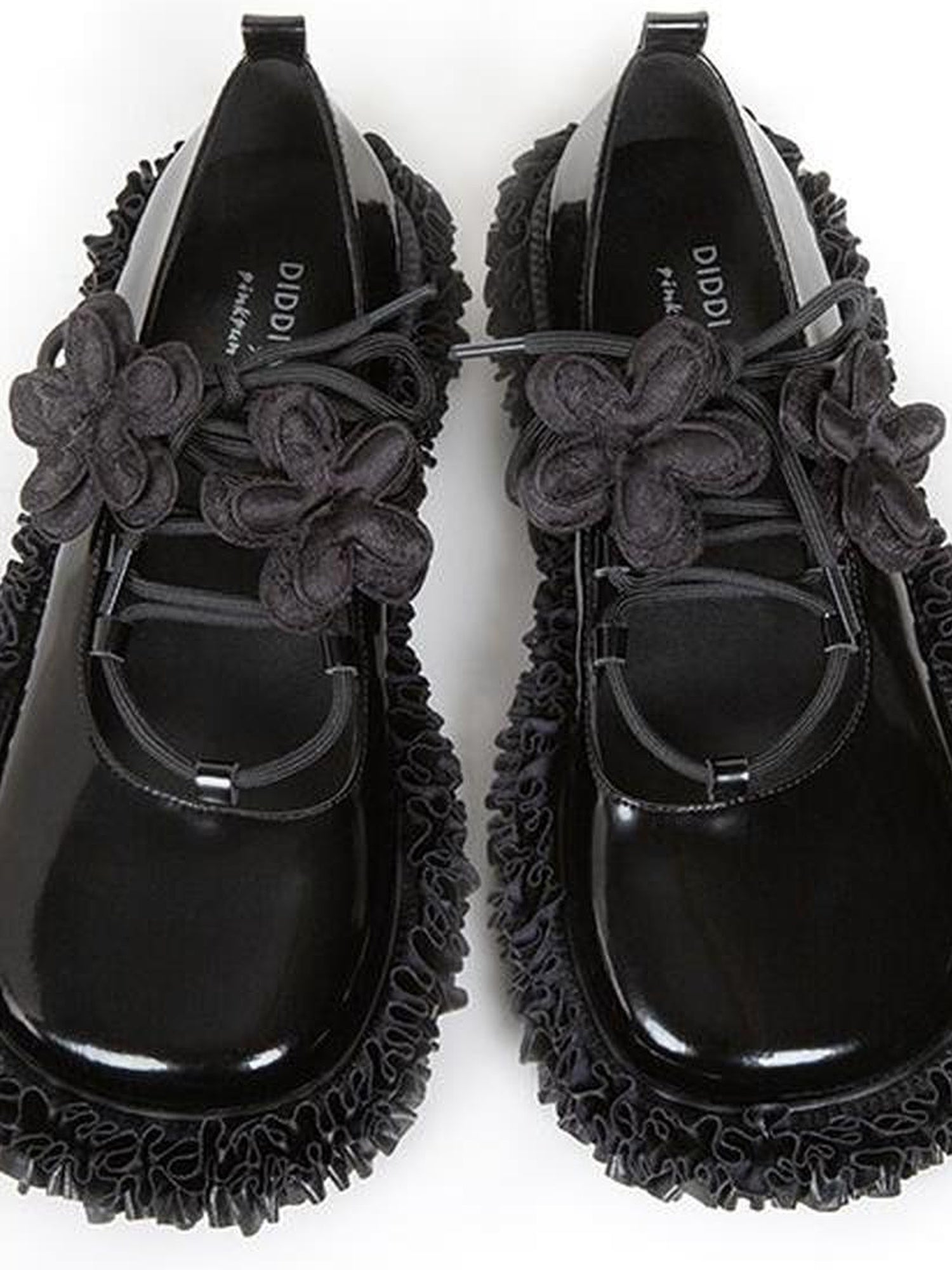 DIDDI MODA Floral Lace Up Mary Jane Shoes