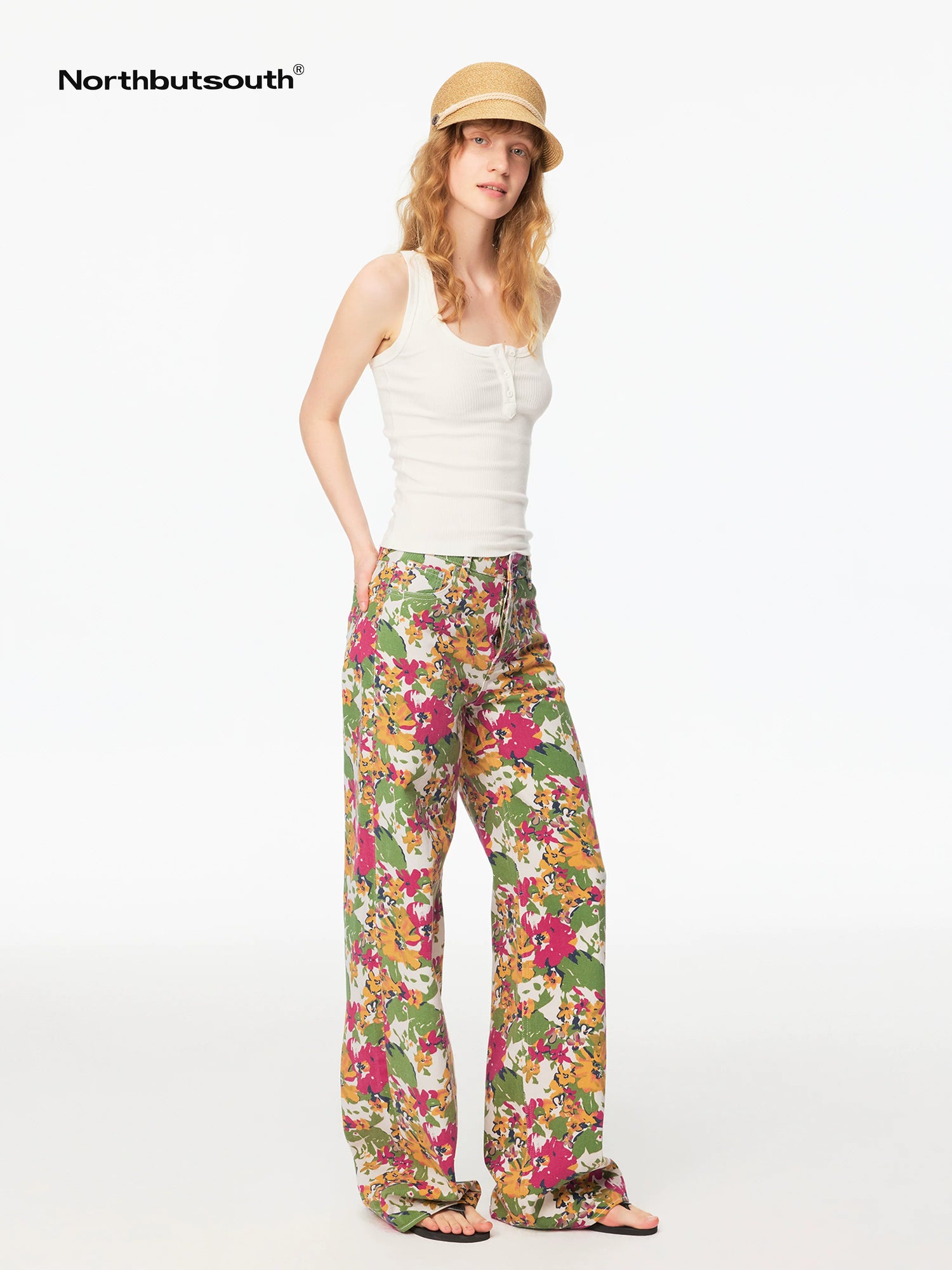 Floral Mid Rise Relaxed Casual Women&