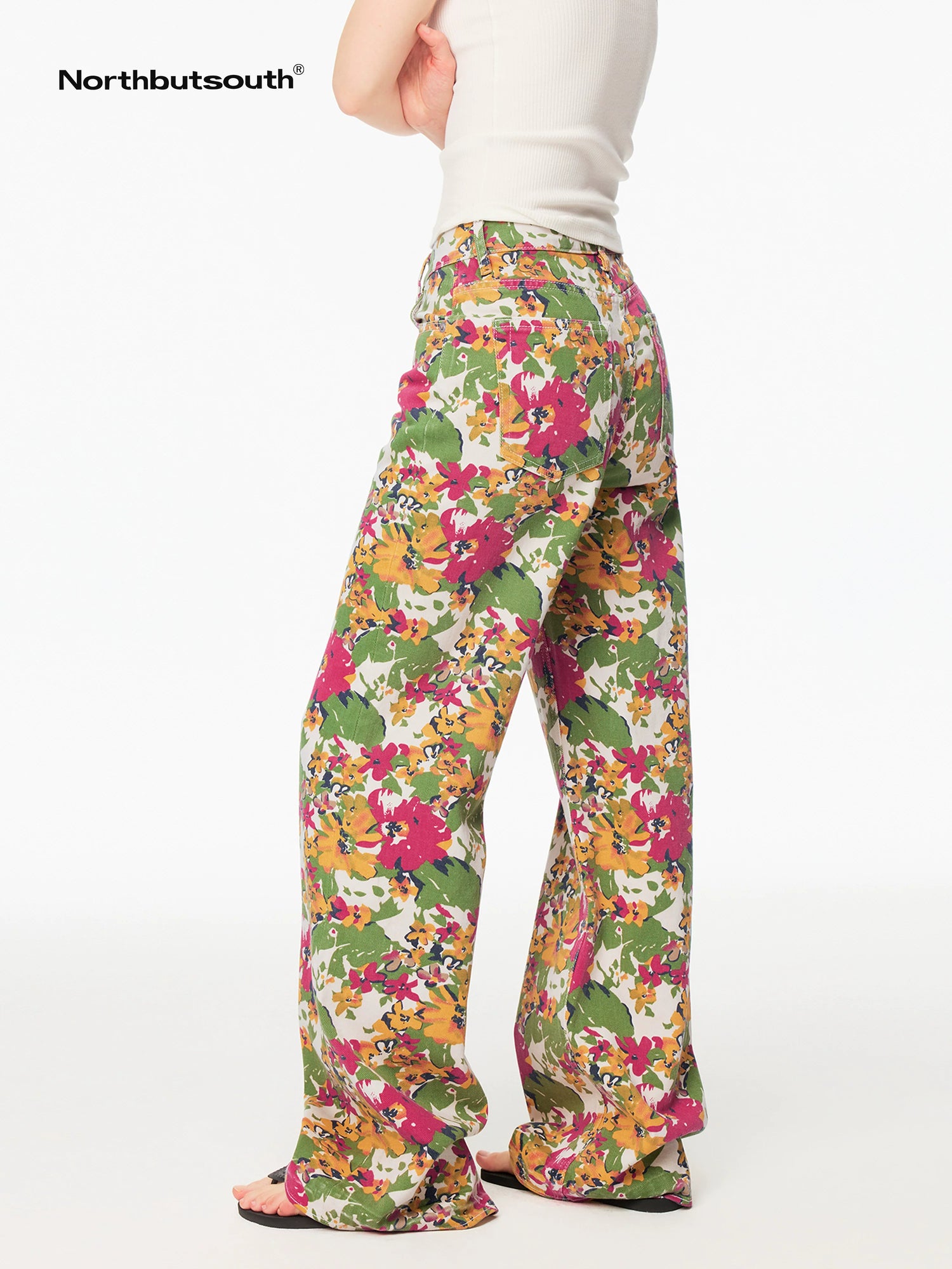 Floral Mid Rise Relaxed Casual Women&