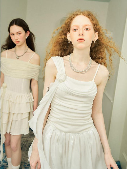 DIDDI MODA Floral Rose Strapless A Line Mini Dress