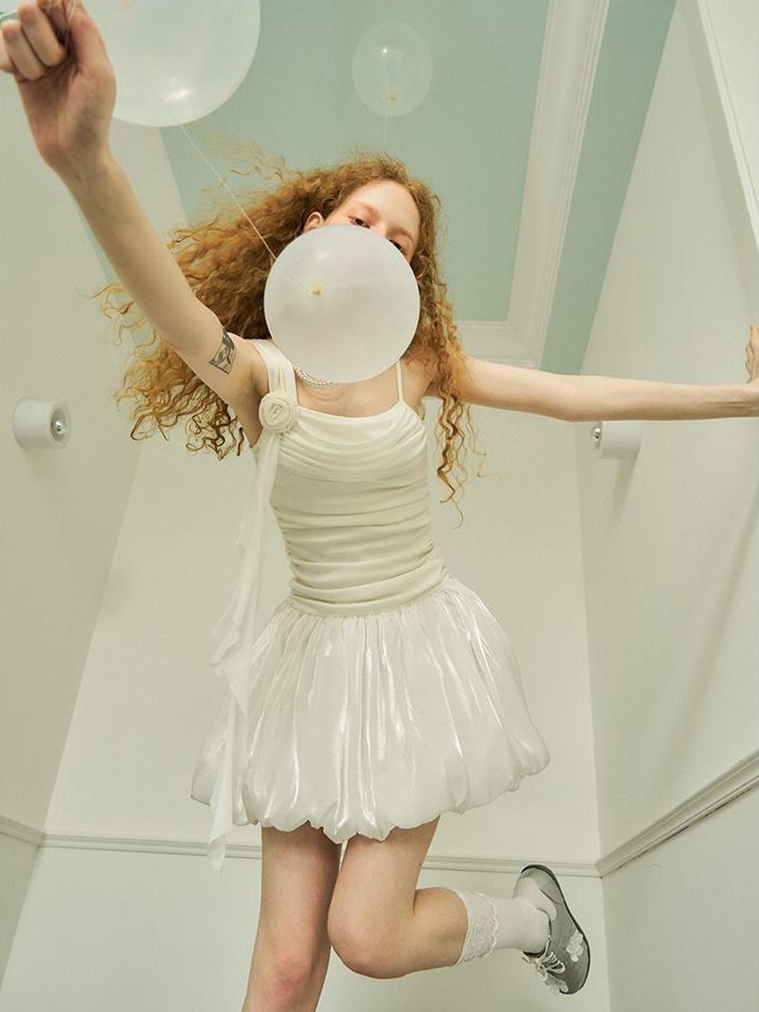 DIDDI MODA Floral Rose Strapless A Line Mini Dress