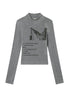 Achihara Bauhaus Lyric Print Merino Turtleneck Tee
