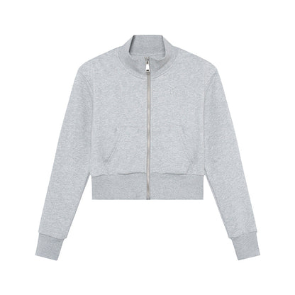 Achihara Church Kiss Embroidered Cropped Hooded Jacket