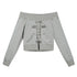 Update c Lost Road Cut Out Print Shoulder Knit Sweatshirt