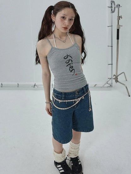 Summer Slim Fit Tee With Calligraphy Blessing