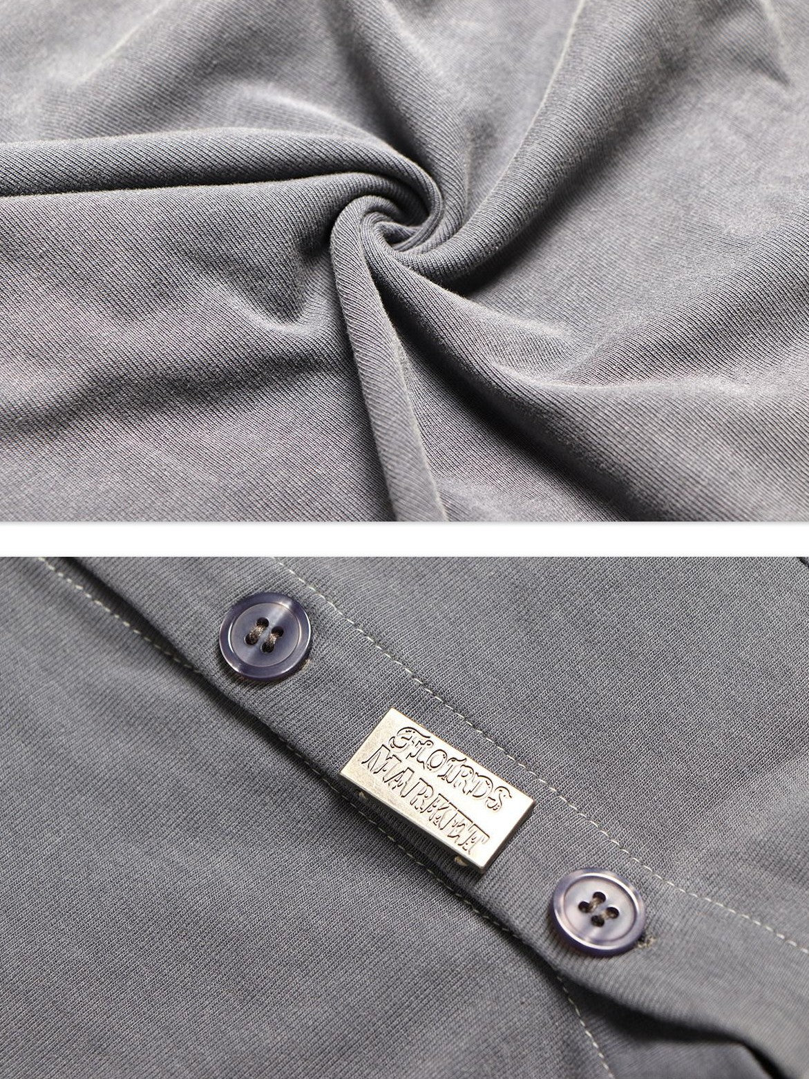 Flowers Birds Market Blue Gray Detachable Asymmetric Drawstring Slim Women&