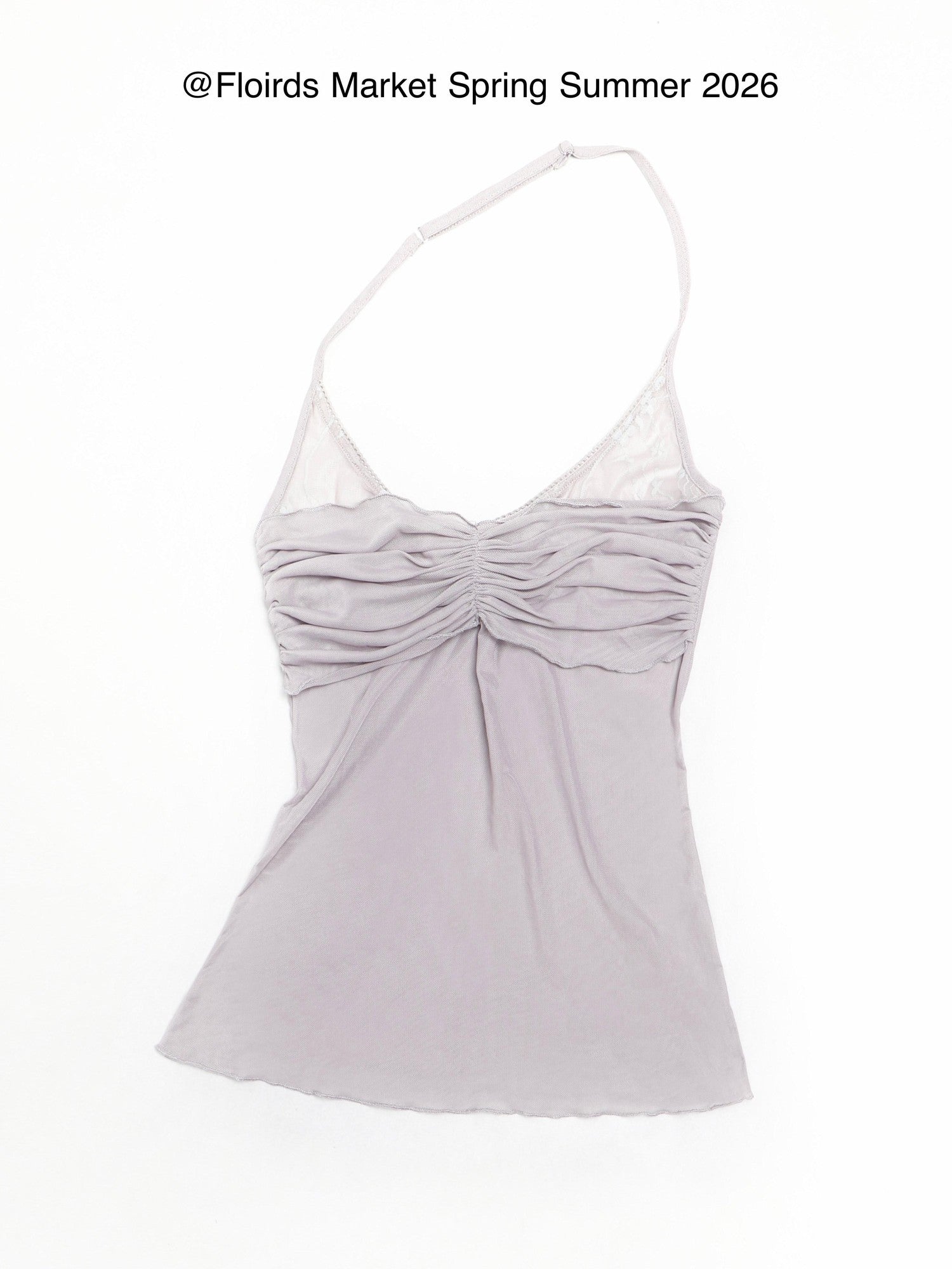 Flowers Birds Market Light Lavender Gray Detachable Cowl Neck Women&