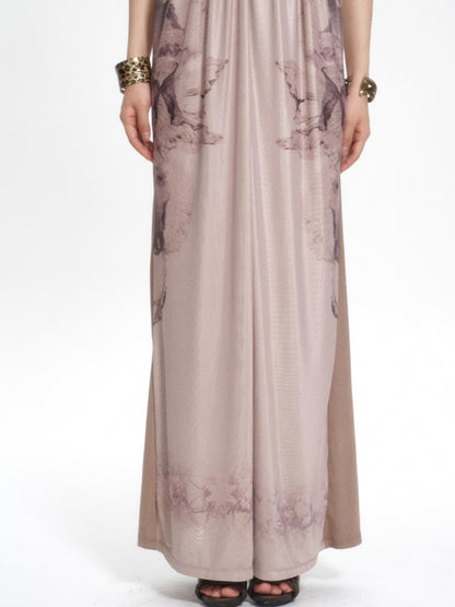 Flowers birds Market Beaded Embroidery Mesh Print Patchwork Women&