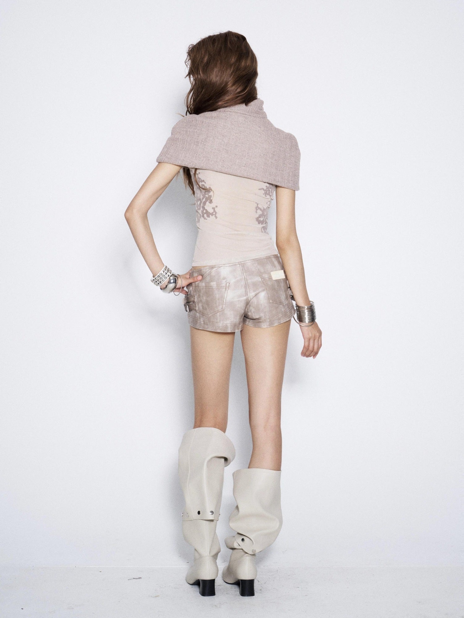 Flowers birds Market Breathable Sheer Mesh Cropped Straight Fit Draped Neck Women Tank Tops