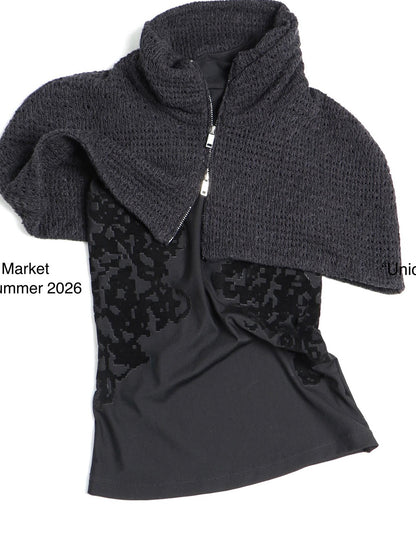 Flowers birds Market Breathable Sheer Mesh Cropped Straight Fit Draped Neck Women Tank Tops
