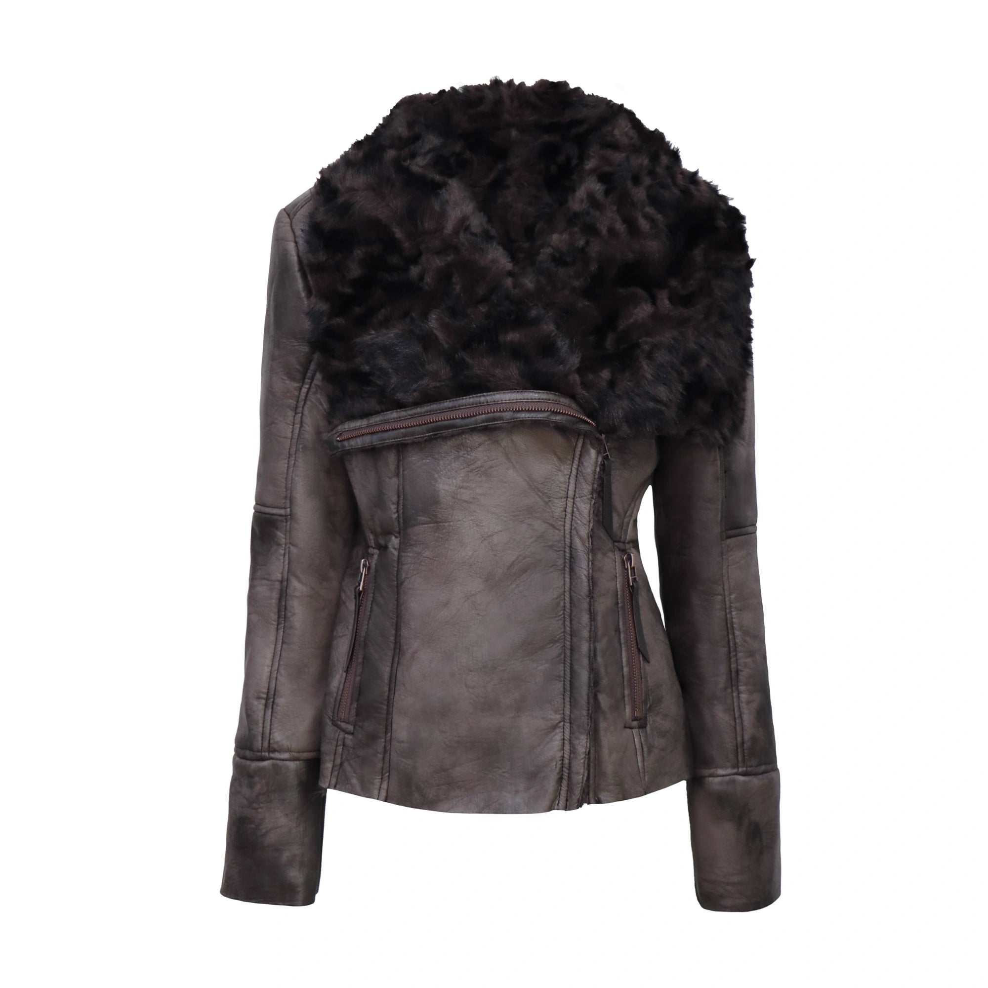 Flowers_birds_Market_Chic_Commuter_Slim_Fit_Cropped_Zip_Up_V_Neck_Long_Sleeve_Women_Dark_Brown_Jacket_MISSTT