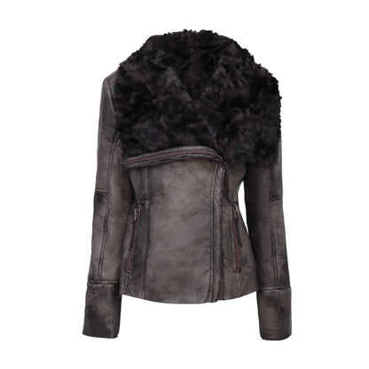 Flowers_birds_Market_Chic_Commuter_Slim_Fit_Cropped_Zip_Up_V_Neck_Long_Sleeve_Women_Dark_Brown_Jacket_MISSTT