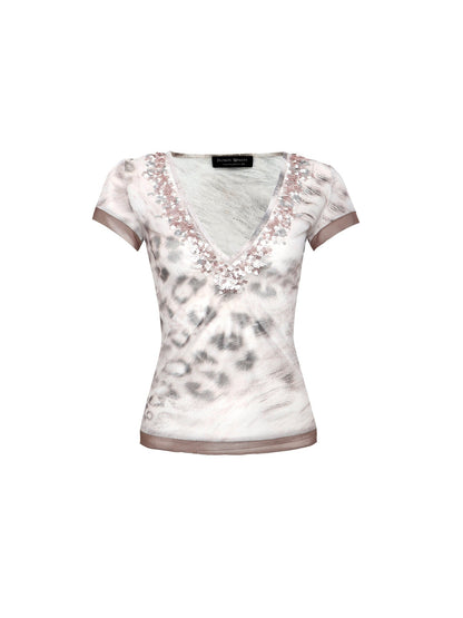 Flowers_birds_Market_Colorblock_Sequin_Leopard_V-neck_Women&