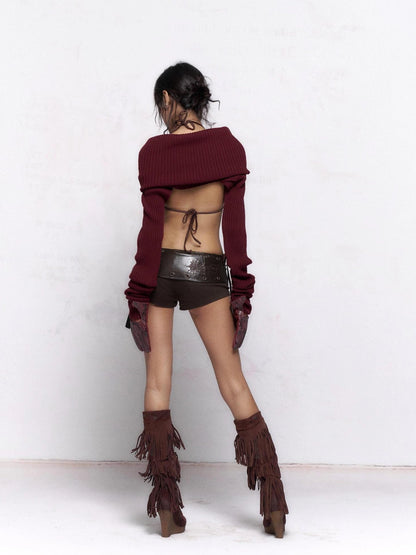 Flowers birds Market Comfort Stretch Slim Fit Natural Waist Women Casual Deep Brown S M L Short