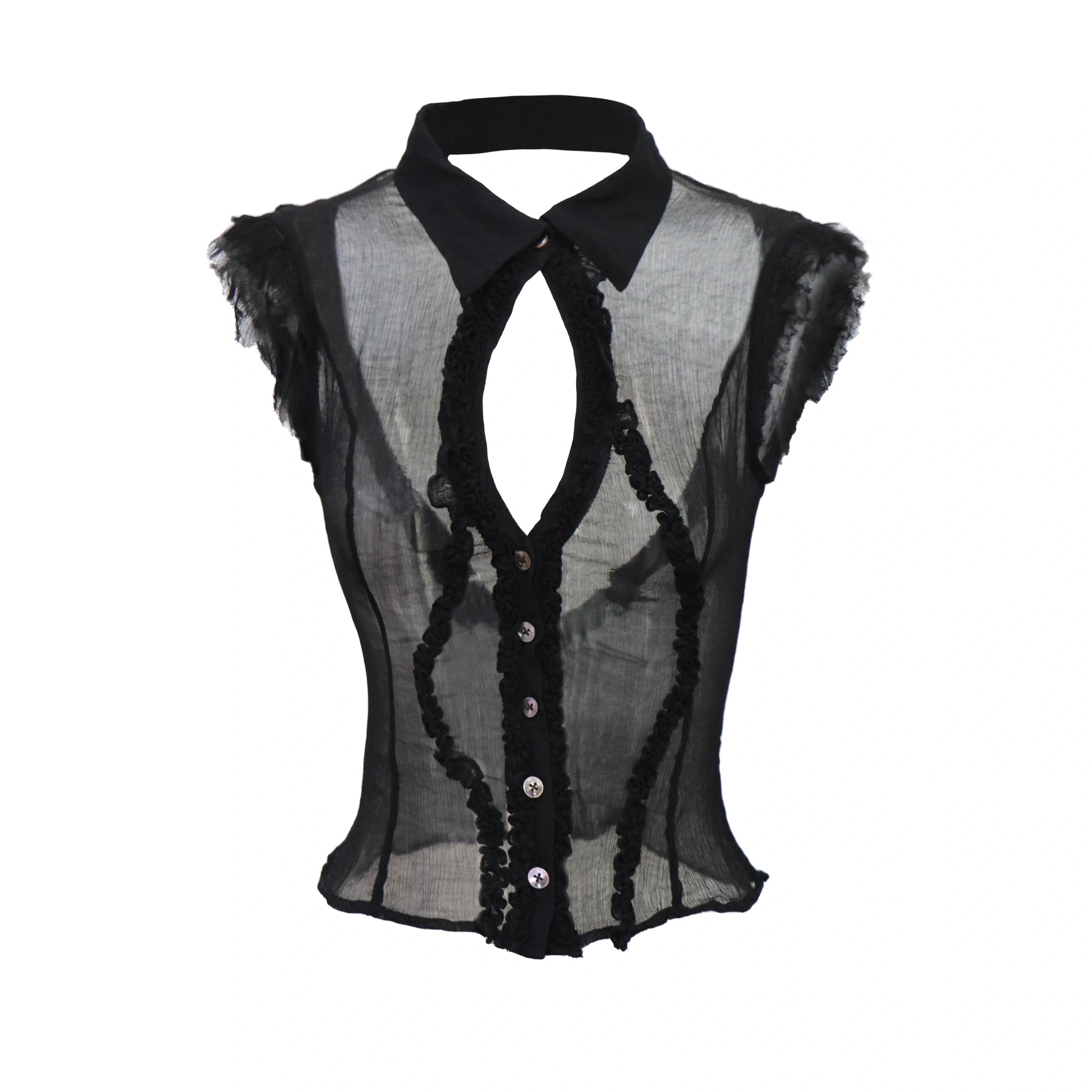 Flowers_birds_Market_Cooling_Cupro_Sleeveless_Slim_Fit_Stand_Collar_Backless_Thin_Black_Women_Blouse_MISSTT