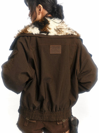 Cow Lamb Shearling Oversized Collar Parka Unisex