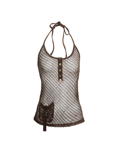 Flowers_birds_Market_Deep_Brown_Sequined_Mesh_Cutout_Halter_Tie_Women&