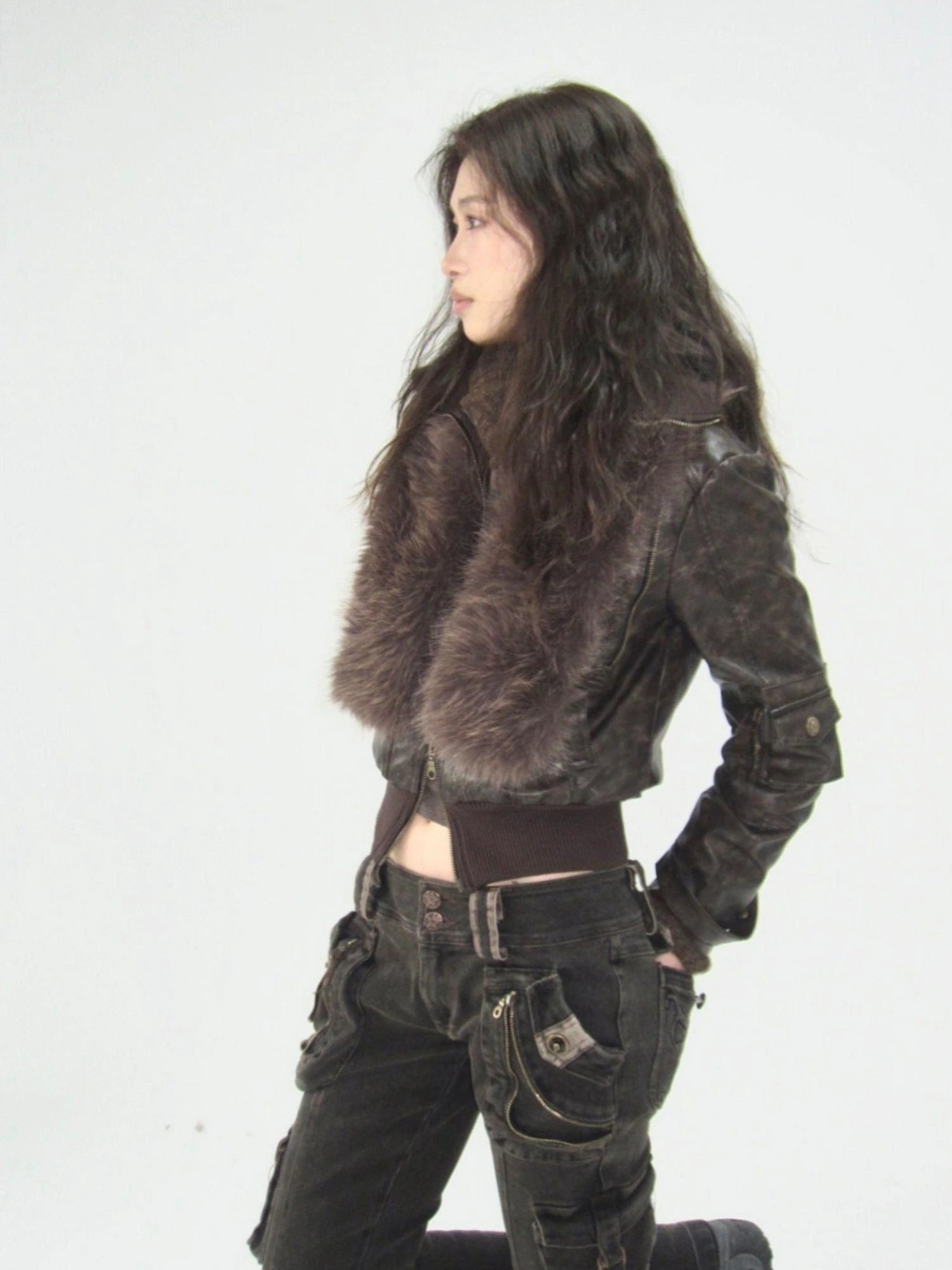 Detachable Eco Fur Windproof Short Jacket
