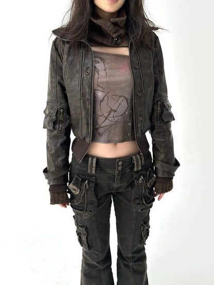 Detachable Eco Fur Windproof Short Jacket