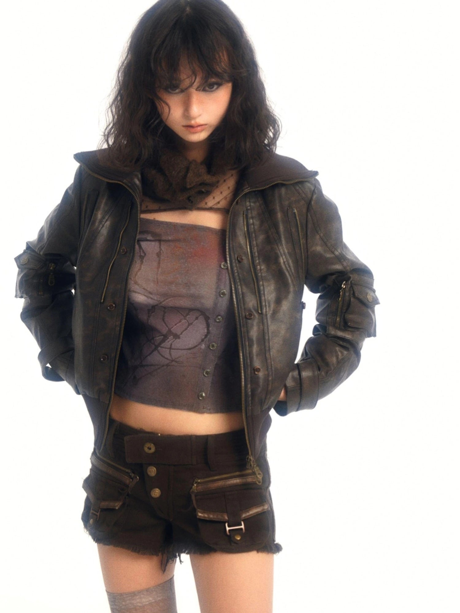 Detachable Eco Fur Windproof Short Jacket