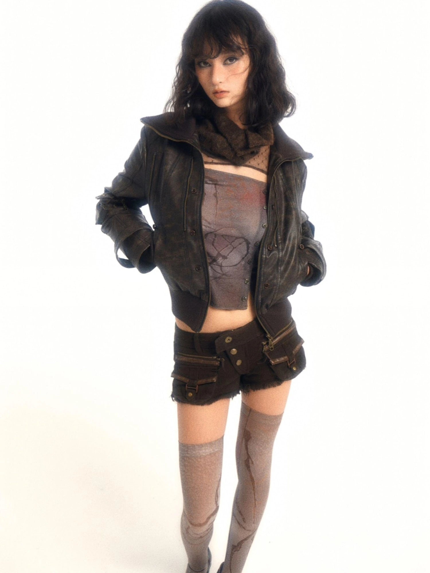 Detachable Eco Fur Windproof Short Jacket