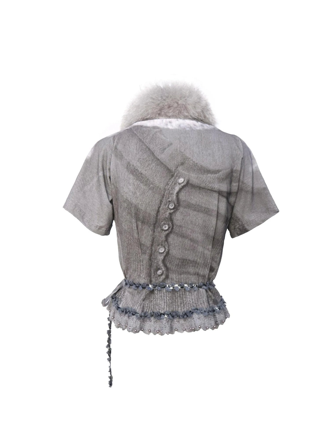 Detachable Faux Fur Collar Knit Cardigan