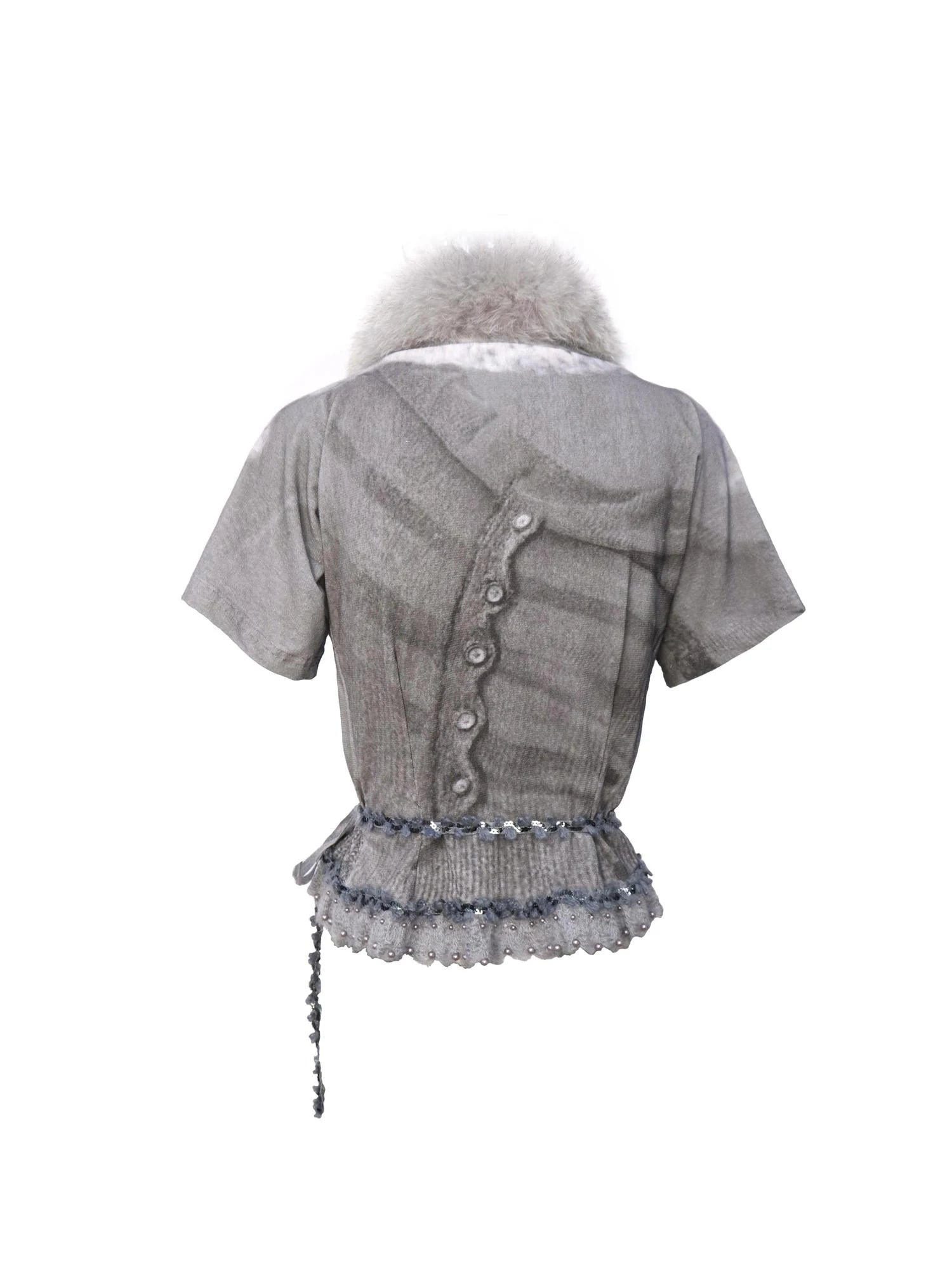 Detachable Faux Fur Collar Knit Cardigan