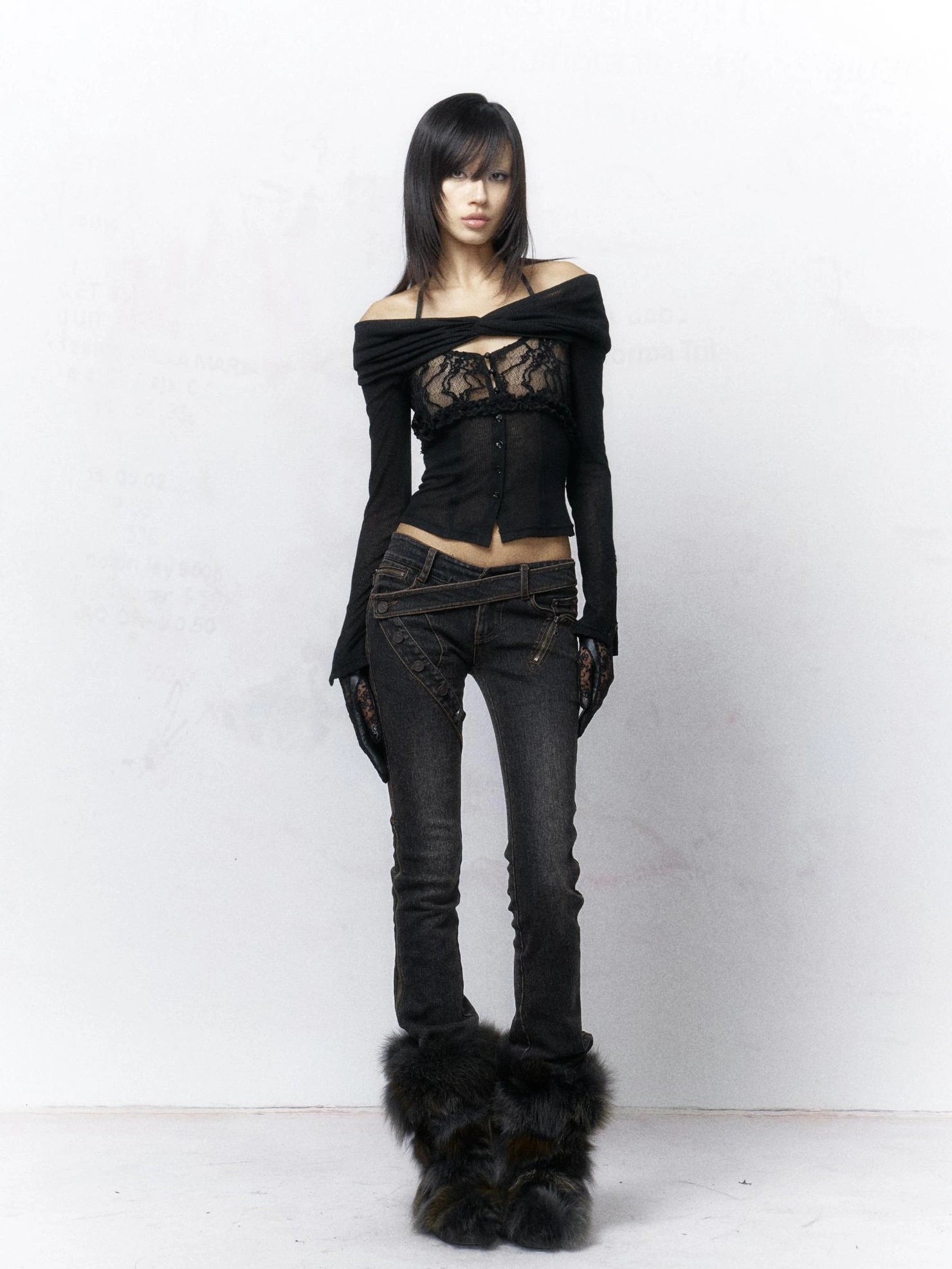 Elegant Cotton Knit Slim Fit Long Sleeve Buttoned Collared Cropped Women T-Shirt