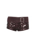 Flowers birds Market Flattering Natural Waist Sexy Straight Leg Women Floral Bird Hot Pants