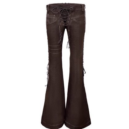Flowers_birds_Market_Flattering_Slim_Fit_Lace_Up_Mid_Rise_Zip_Fly_For_Women_Brown_Non_Stretch_Jeans_MISSTT