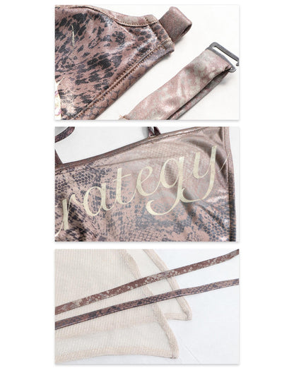 Flowers birds Market Foil Print Halter Mesh Women&