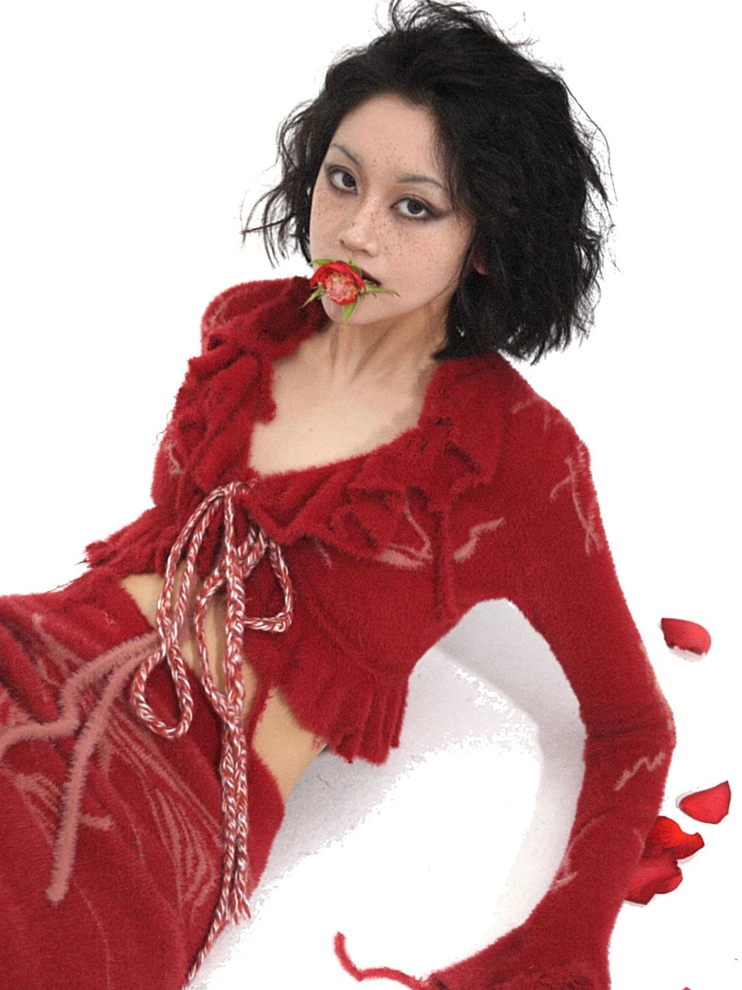 Hand Painted   Intarsia Knit Cardigan