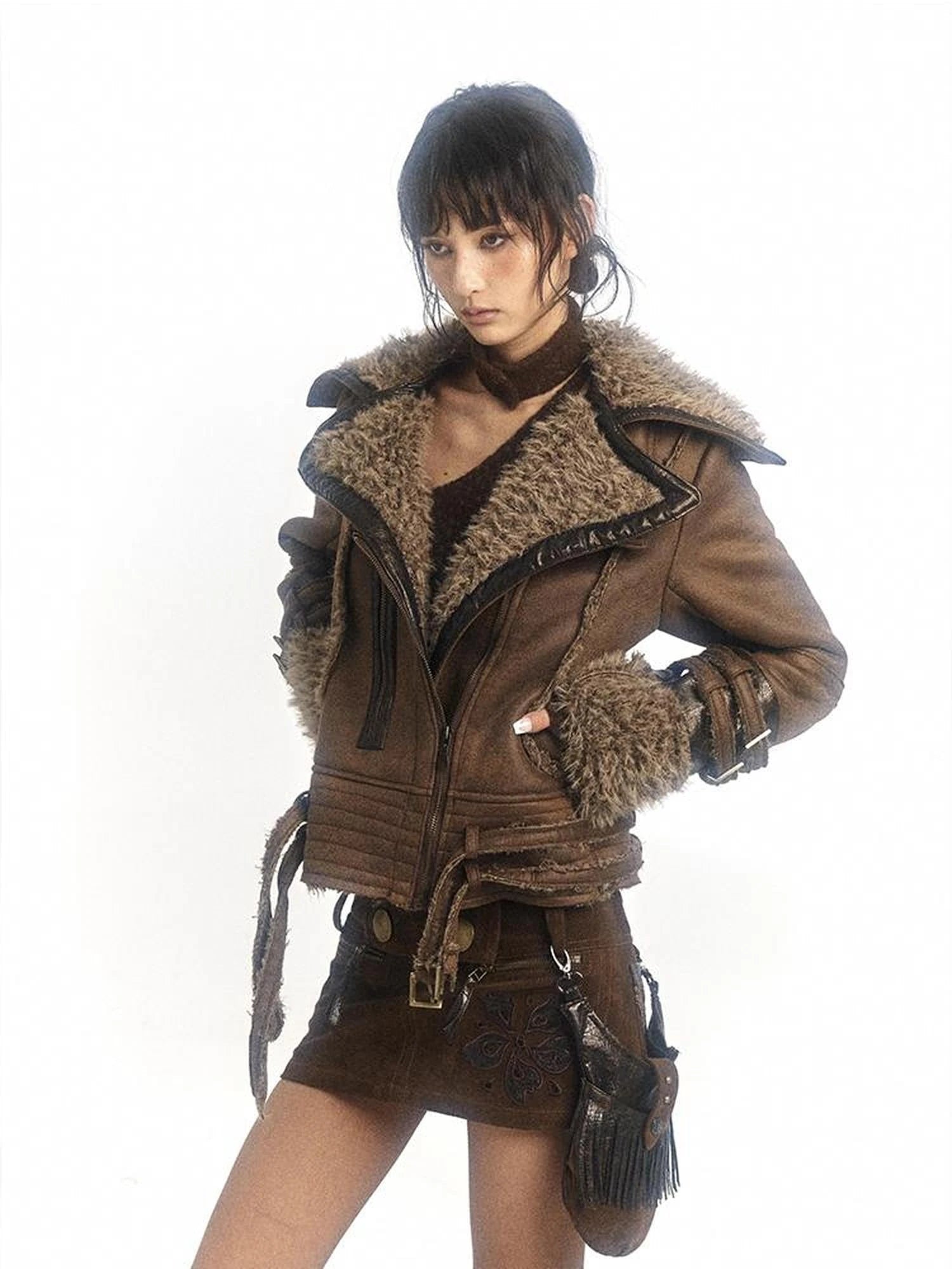 Lamb Wool Fleece Lined Slim Fit Warm Jacket