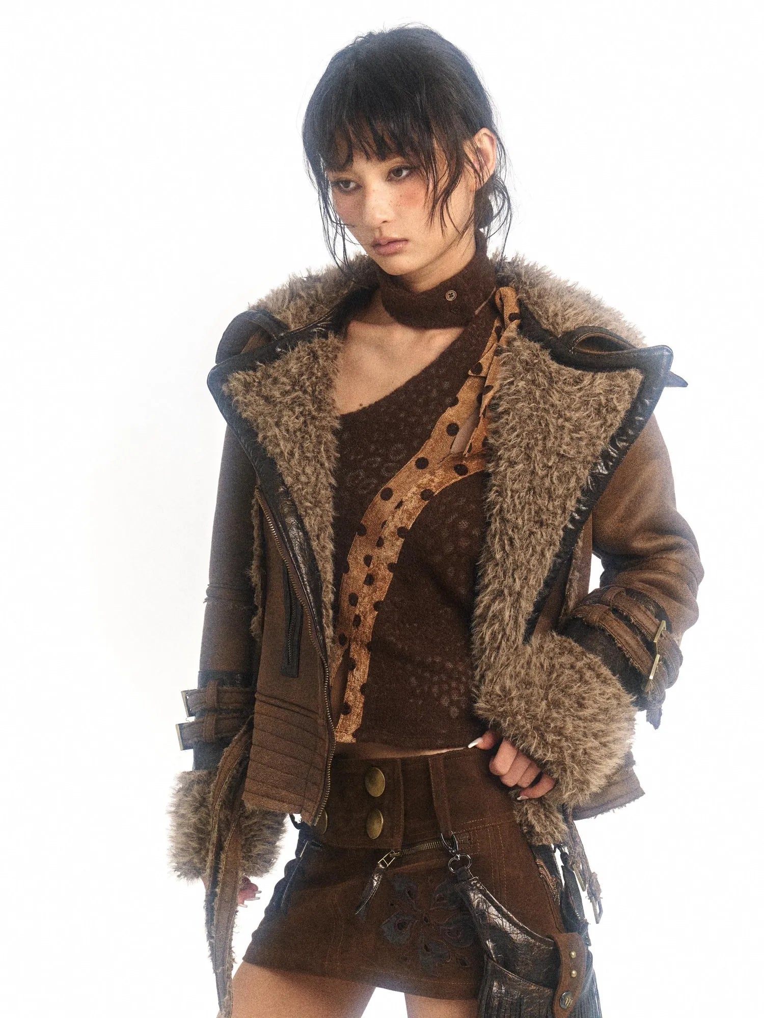 Lamb Wool Fleece Lined Slim Fit Warm Jacket