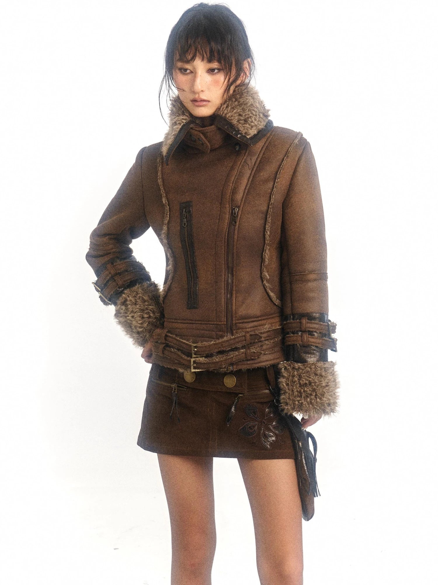 Lamb Wool Fleece Lined Slim Fit Warm Jacket