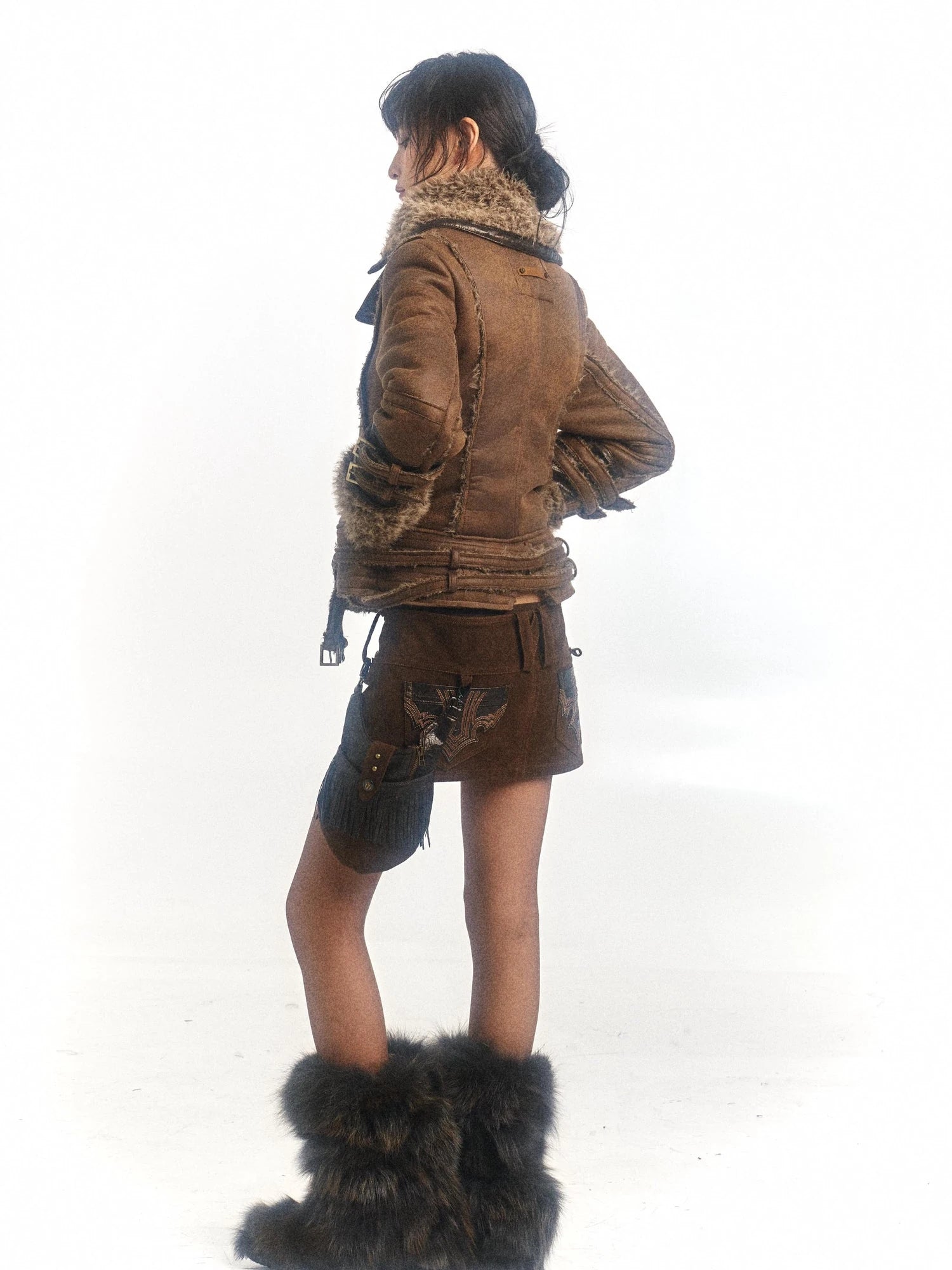 Lamb Wool Fleece Lined Slim Fit Warm Jacket