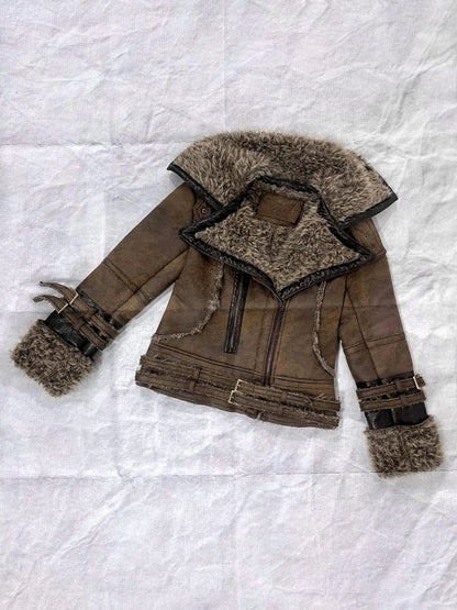 Lamb Wool Fleece Lined Slim Fit Warm Jacket