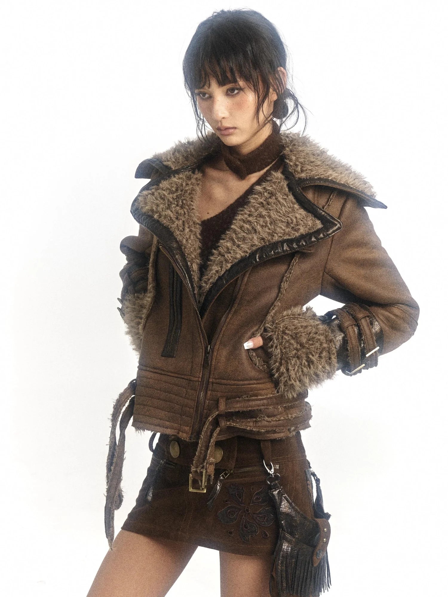 Lamb Wool Fleece Lined Slim Fit Warm Jacket