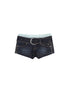 Flowers birds Market Natural Waist Straight Cut Denim Blue Sexy Womens Shorts Hot Pants