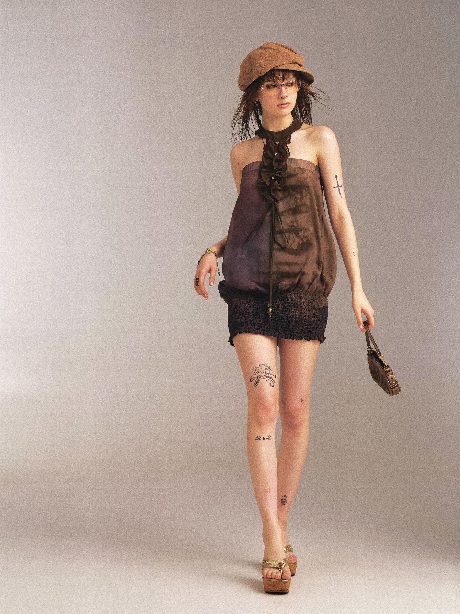 Flowers_birds_Market No Padding Halter Vacation Floral Polyester Strapless Mini Dresses