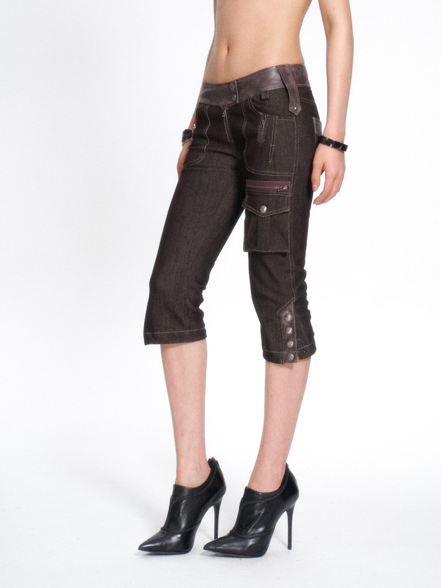 Flowers birds Market Pu Leather Patchwork Topstitch Multi Pocket Women&