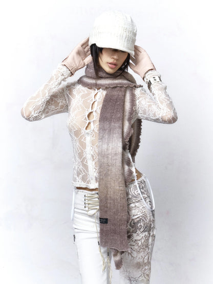 Flowers birds Market Reversible Elegant Slim Fit Turtleneck Long Sleeve Polyester Women Tops Blouse