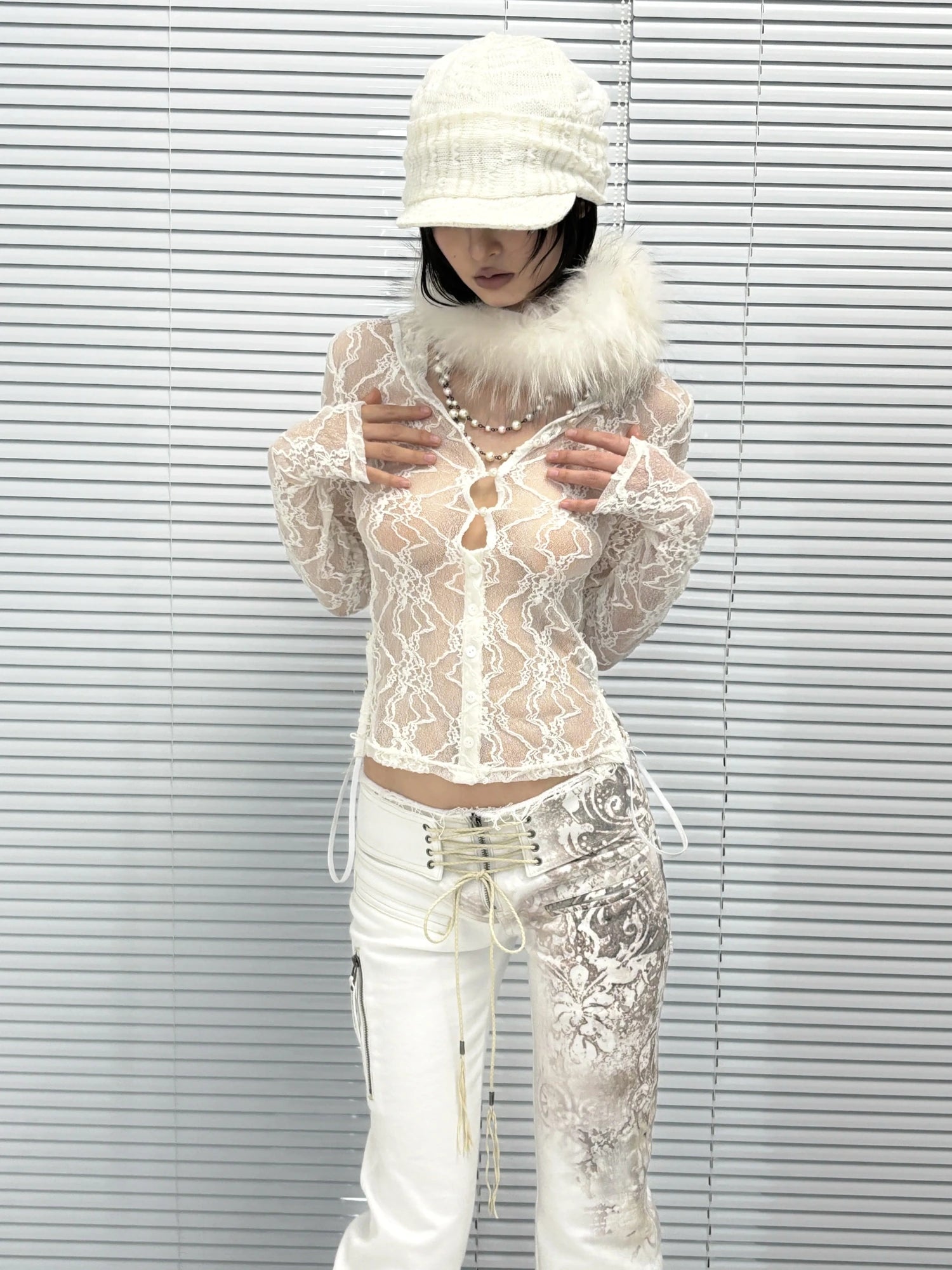 Flowers birds Market Reversible Elegant Slim Fit Turtleneck Long Sleeve Polyester Women Tops Blouse