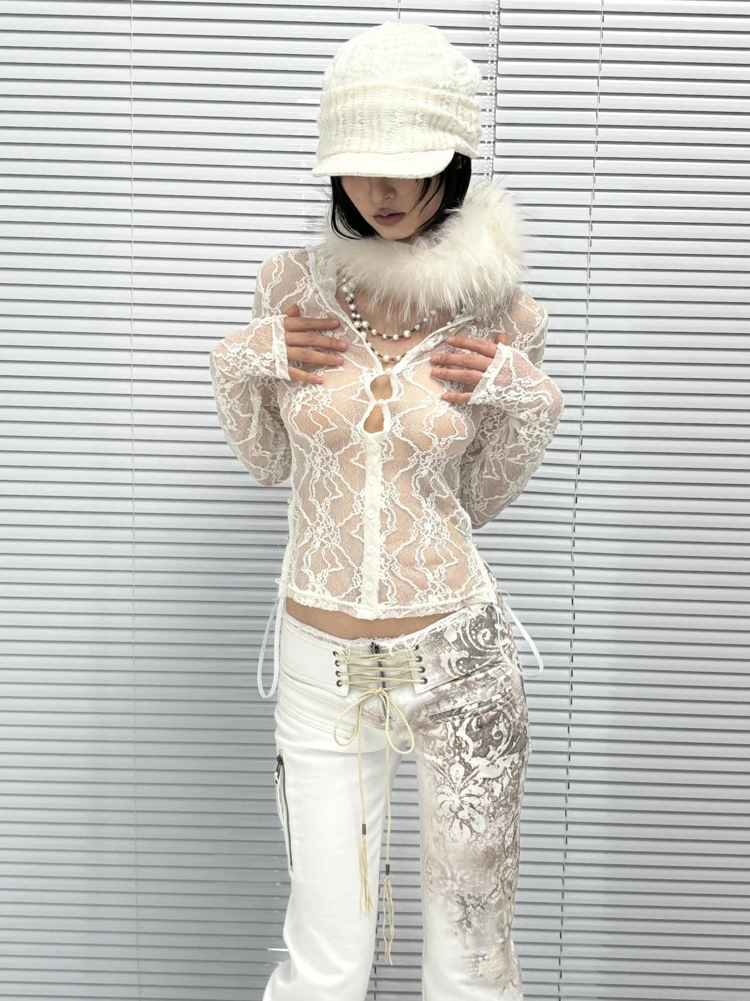 Flowers birds Market Reversible Elegant Slim Fit Turtleneck Long Sleeve Polyester Women Tops Blouse