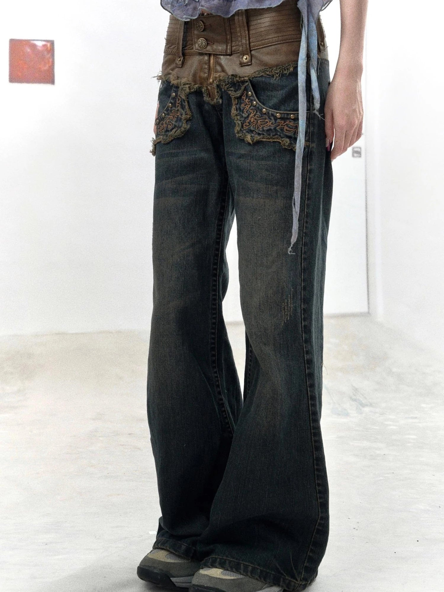 Rooted Silence Washed Patchwork Pants