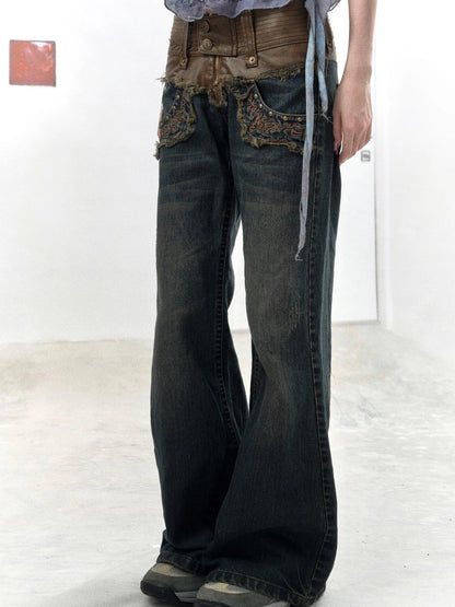 Rooted Silence Washed Patchwork Pants