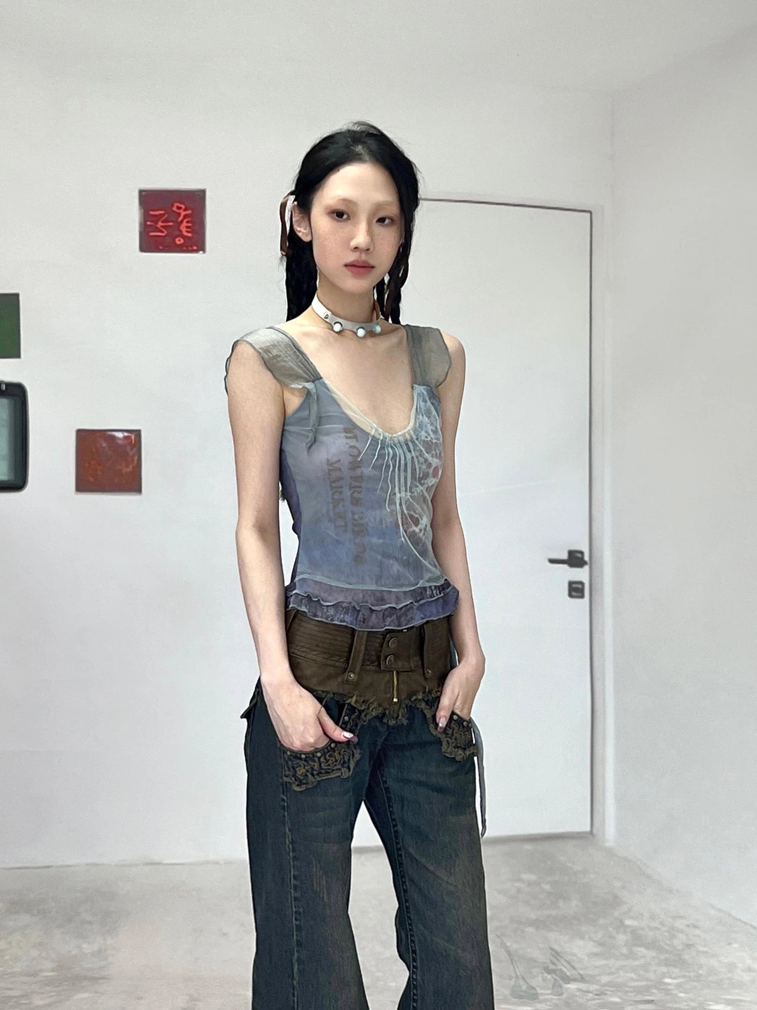 Rooted Silence Washed Patchwork Pants